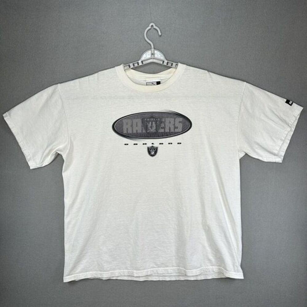 Vintage Oakland Raiders T-Shirt Mens‎ XL White Relaxed Distressed Workout Gym